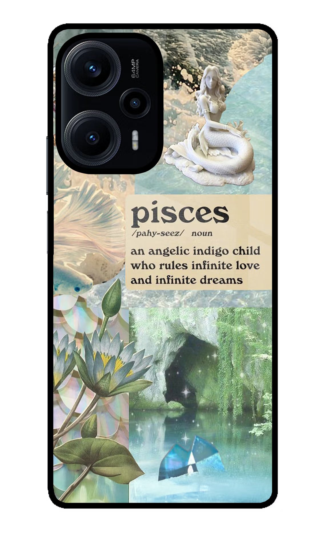 Pisces Zodiac Poco F5 5G Glass Case Back Cover by Casekaro