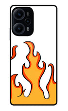 Fired Up – White Poco F5 5G Glass Case
