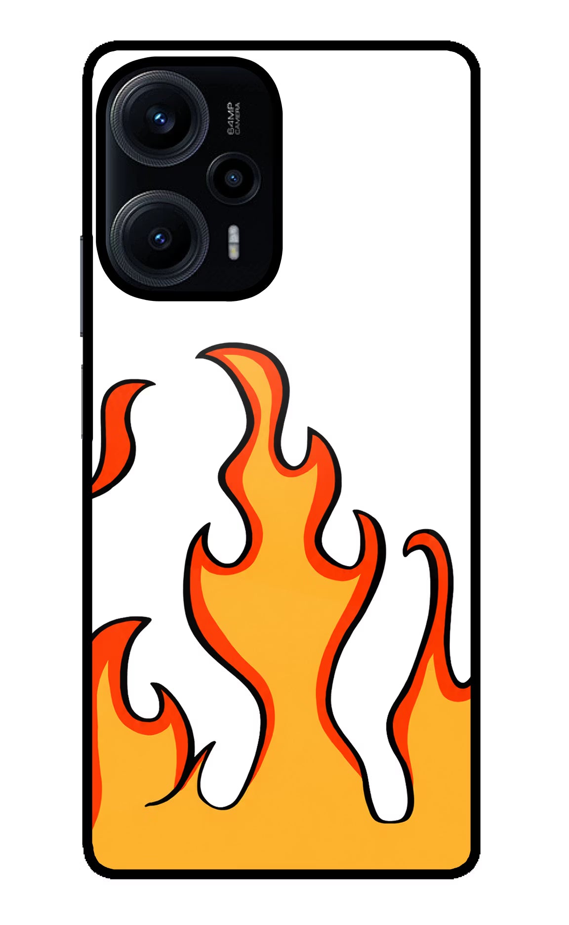Fired Up – White Poco F5 5G Glass Case