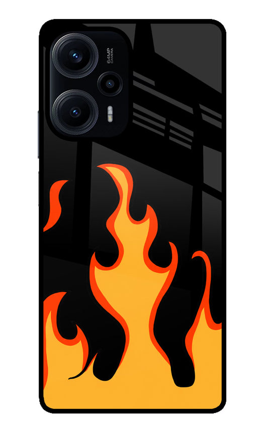 Fired Up – Black Poco F5 5G Glass Case