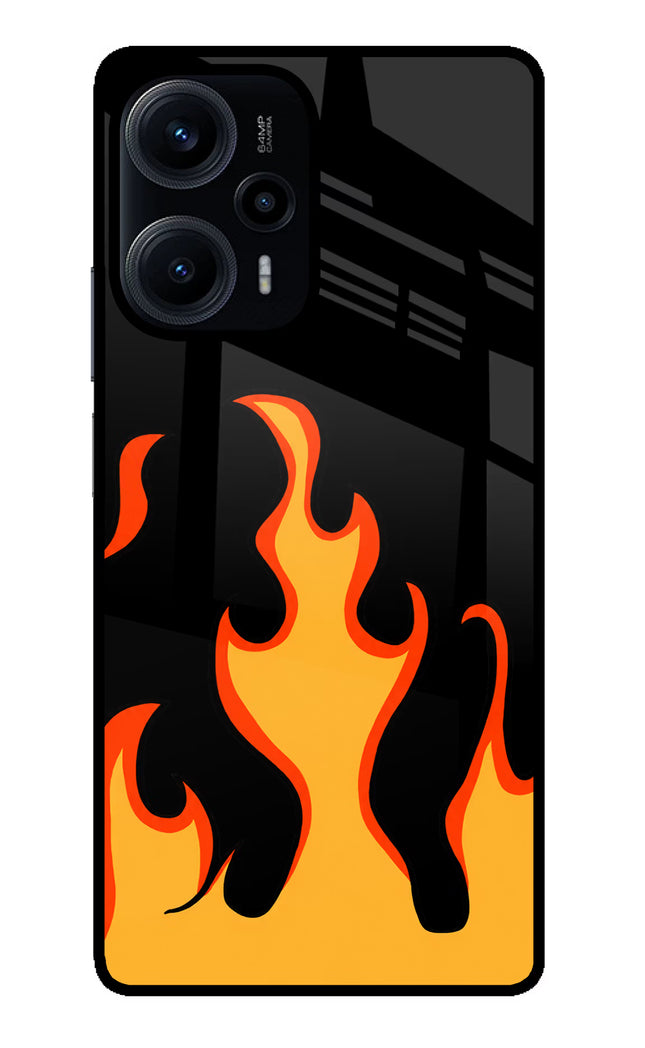 Fired Up – Black Poco F5 5G Glass Case