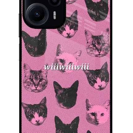 Pink Cats Poco F5 5G Glass Case
