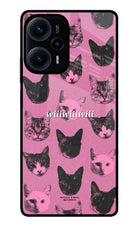 Pink Cats Poco F5 5G Glass Case