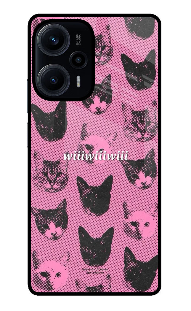 Pink Cats Poco F5 5G Glass Case