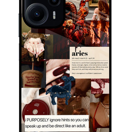 Zodiac Aries Poco F5 5G Glass Case
