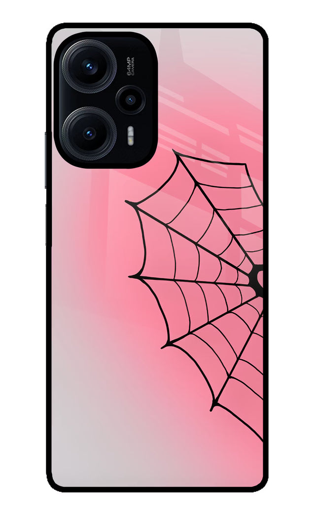 Pink Web Poco F5 5G Glass Case