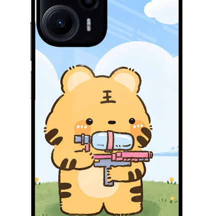 Tiger Treat Poco F5 5G Glass Case