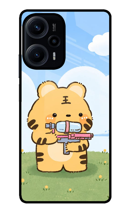 Tiger Treat Poco F5 5G Glass Case