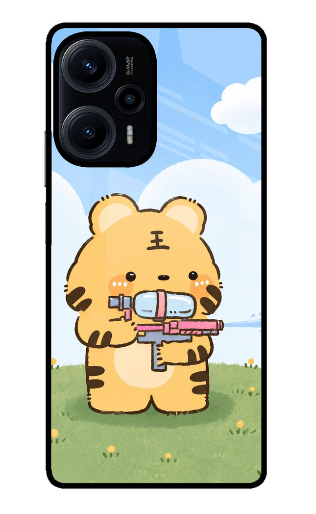 Tiger Treat Poco F5 5G Glass Case