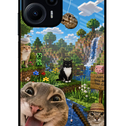 Minecraft Cat Chaos Poco F5 5G Glass Case