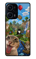 Minecraft Cat Chaos Poco F5 5G Glass Case