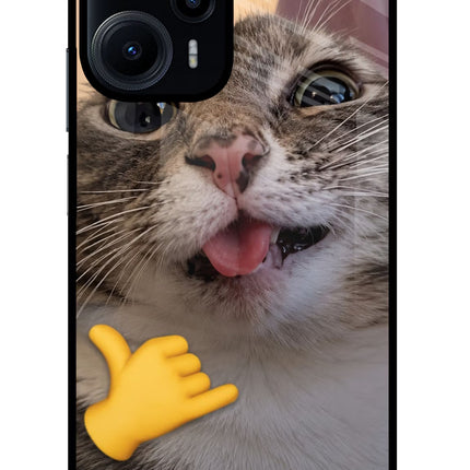 Silly Cat Call Poco F5 5G Glass Case