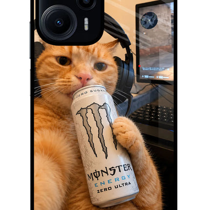 Gamer Cat Energy Poco F5 5G Glass Case