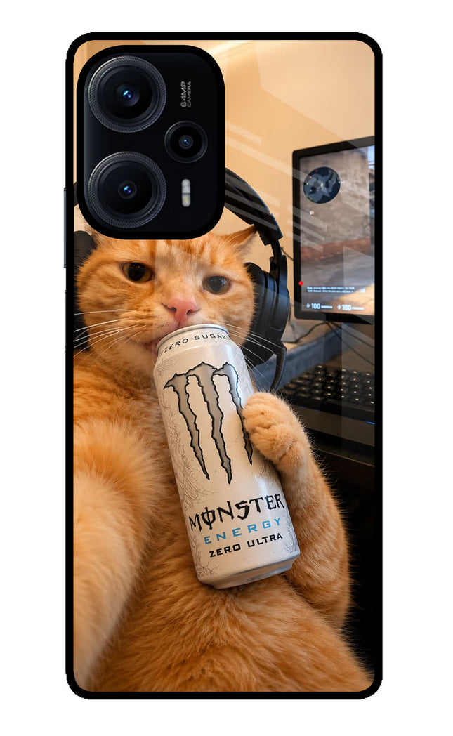 Gamer Cat Energy Poco F5 5G Glass Case