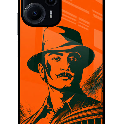 Bhagat Singh Legacy Poco F5 5G Glass Case Back Cover by Casekaro