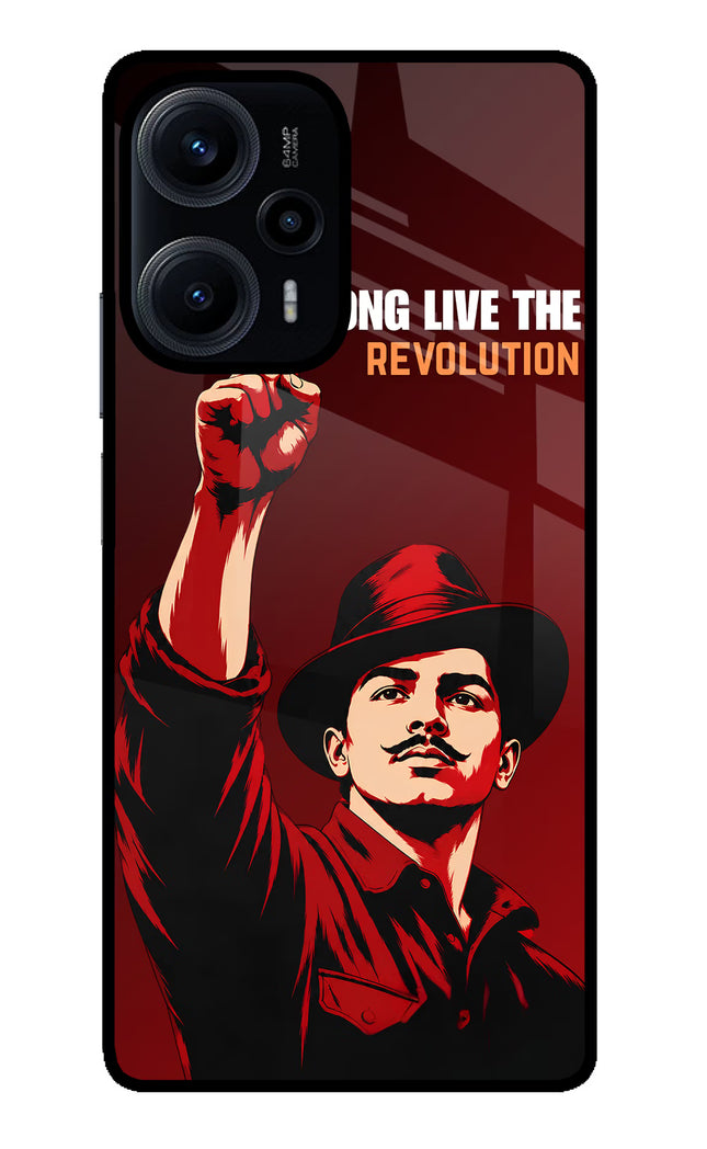 Bhagat Singh Revolution Poco F5 5G Glass Case