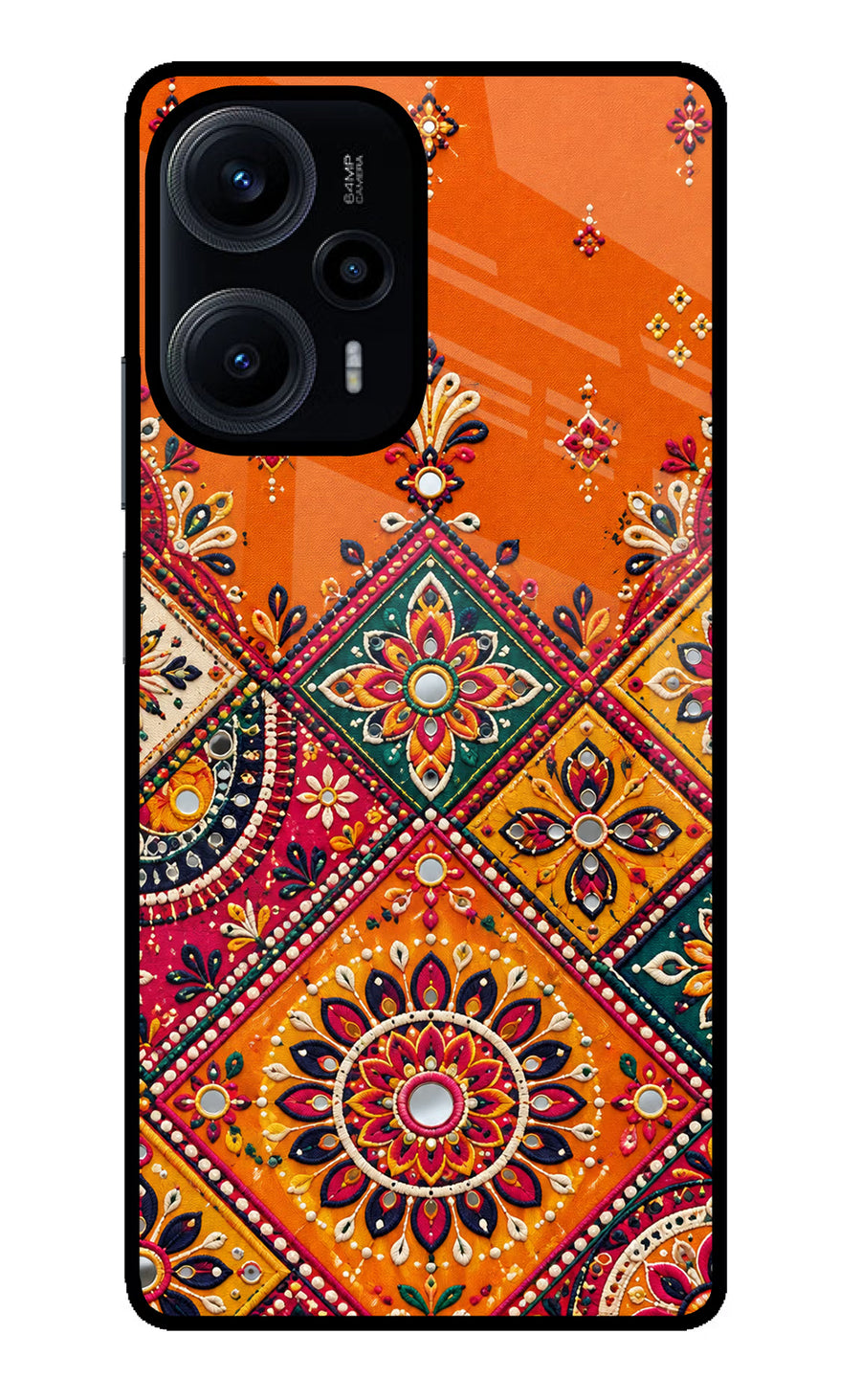 Kutch Glow Poco F5 5G Back Cover, Glass case