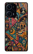 Folk Print Poco F5 5G Glass Case