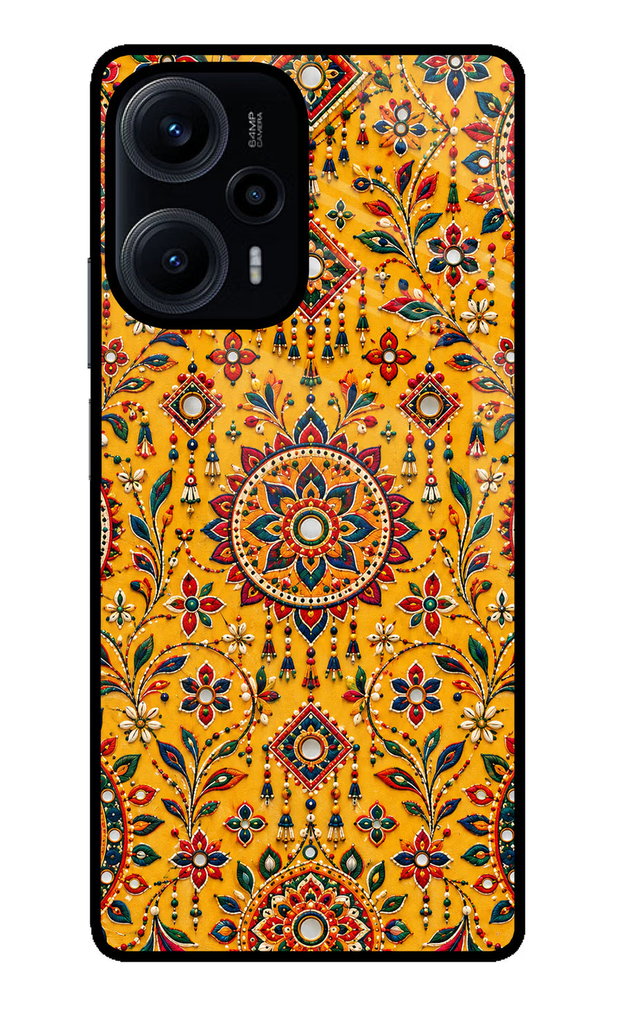 Sunlit Aura Poco F5 5G Back Cover, Glass case