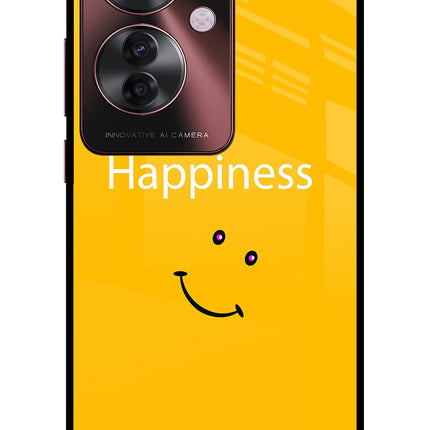 Happiness With Smiley Oppo F25 Pro 5G Glass Case Back Cover by Casekaro