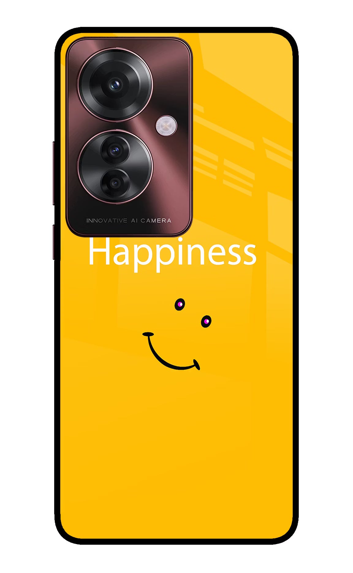 Happiness With Smiley Oppo F25 Pro 5G Glass Case Back Cover by Casekaro