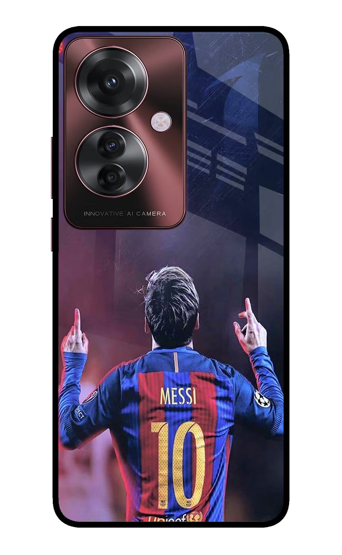 Messi Oppo F25 Pro 5G Glass Case Back Cover by Casekaro