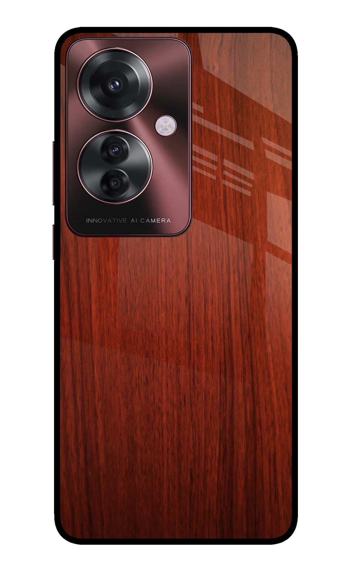 Wooden Plain Pattern Oppo F25 Pro 5G Glass Case