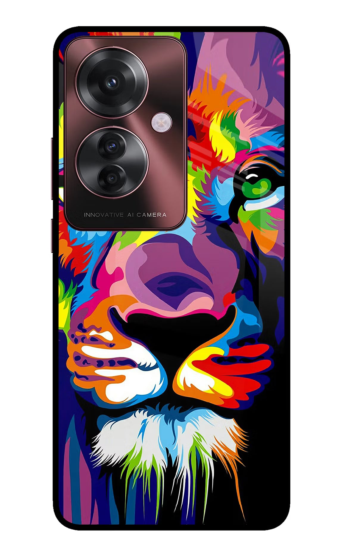 Lion Oppo F25 Pro 5G Glass Case Back Cover by Casekaro