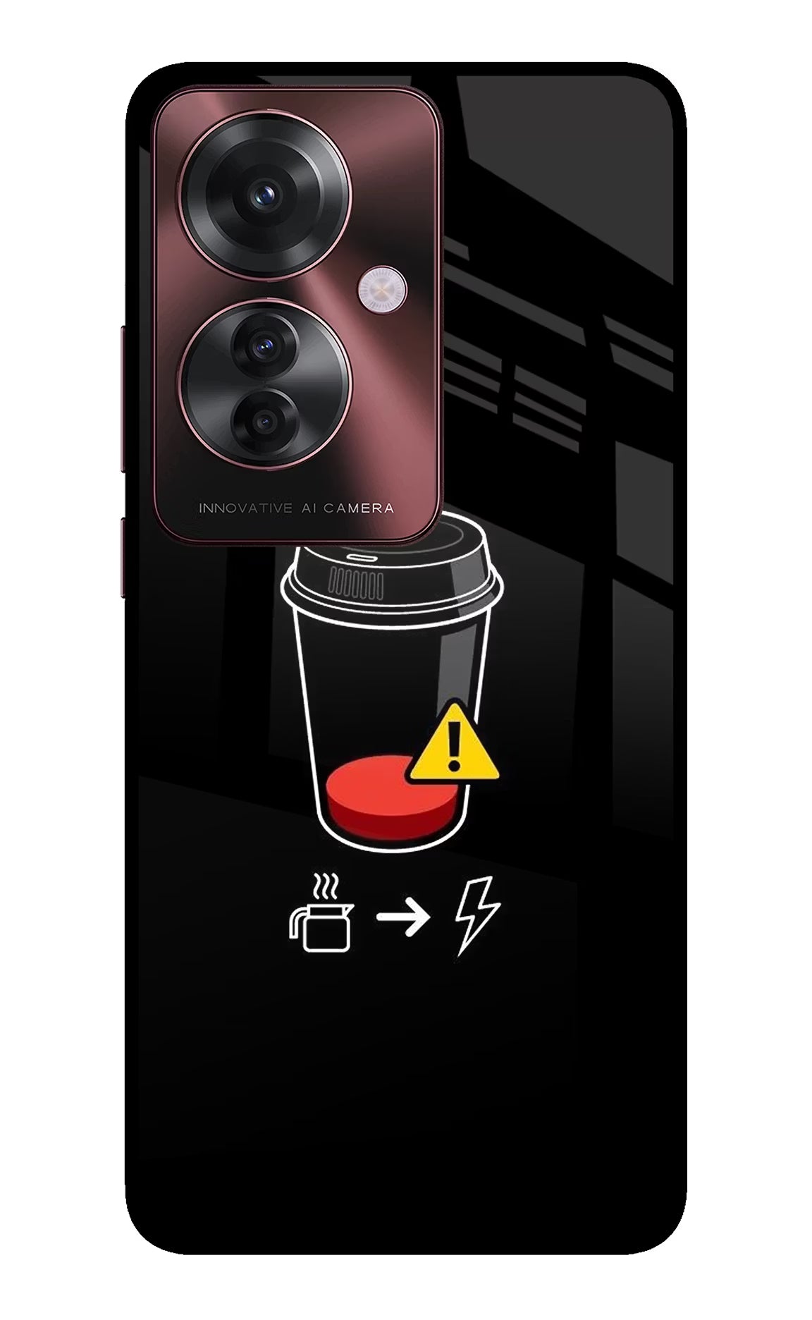 Coffee Oppo F25 Pro 5G Glass Case Back Cover by Casekaro