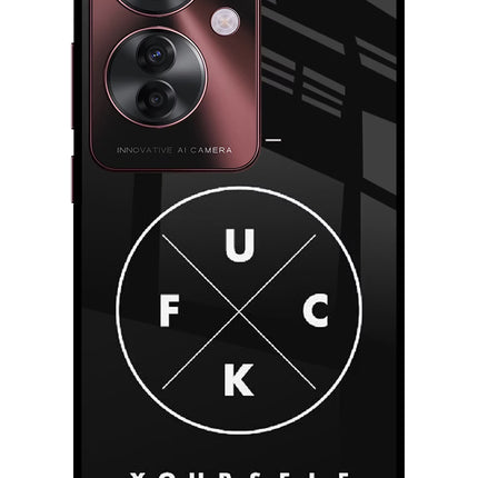 Go Fuck Yourself Oppo F25 Pro 5G Glass Case Back Cover by Casekaro