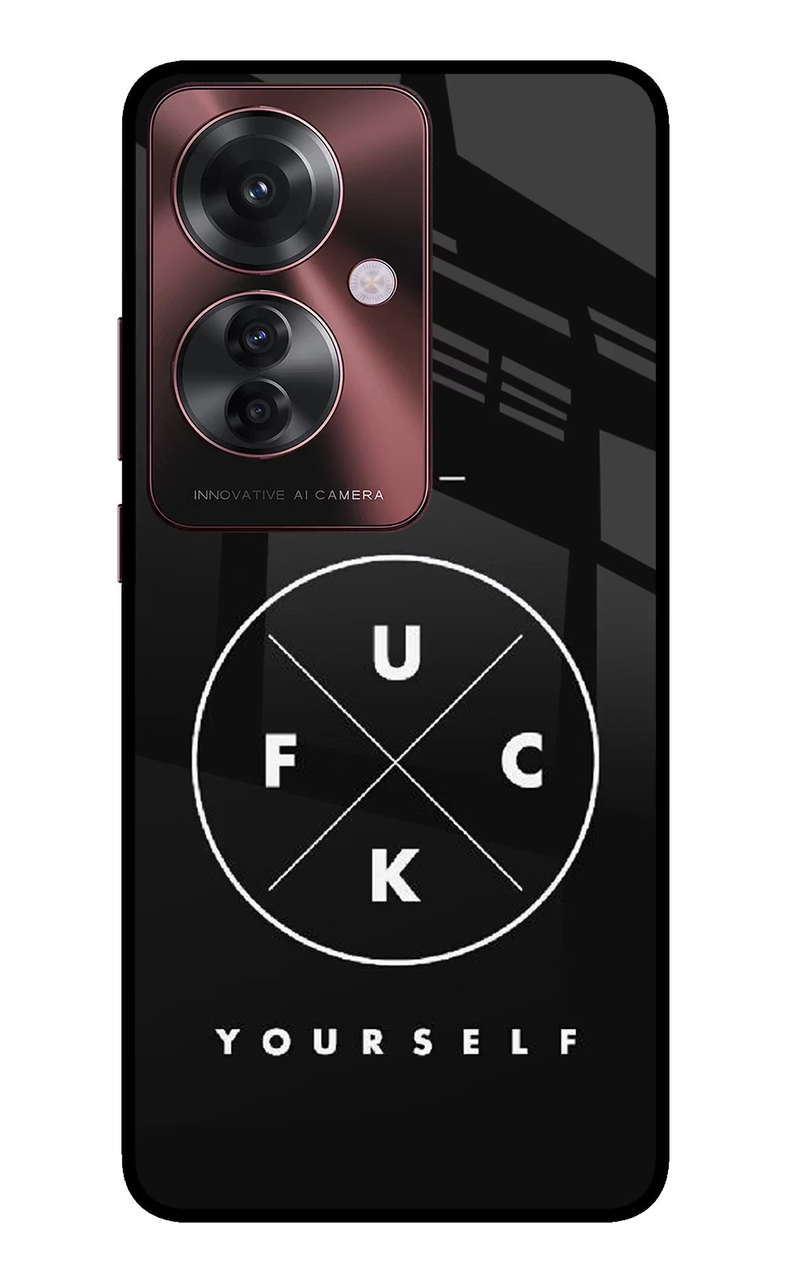 Go Fuck Yourself Oppo F25 Pro 5G Glass Case Back Cover by Casekaro