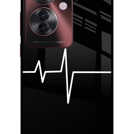 Heart Beats Oppo F25 Pro 5G Glass Case Back Cover by Casekaro