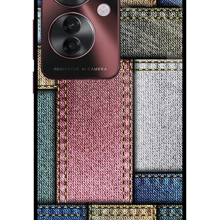 Multicolor Jeans Oppo F25 Pro 5G Glass Case Back Cover by Casekaro