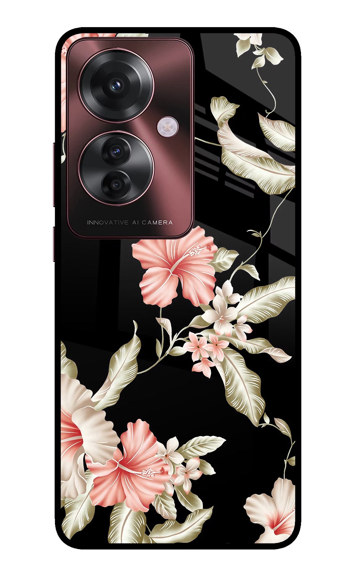 Flowers Oppo F25 Pro 5G Glass Case Back Cover by Casekaro
