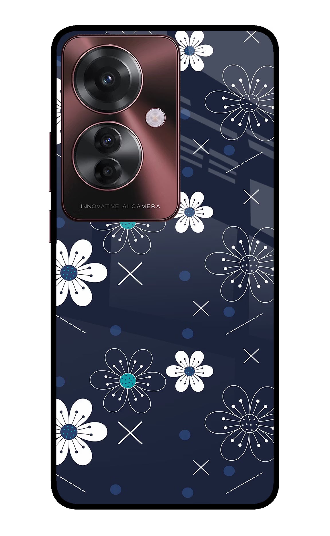 Flowers Oppo F25 Pro 5G Glass Case