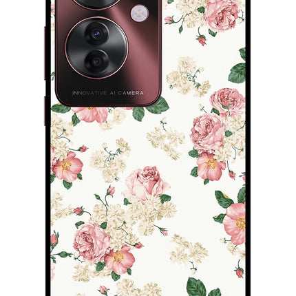 Flowers Oppo F25 Pro 5G Glass Case Back Cover by Casekaro