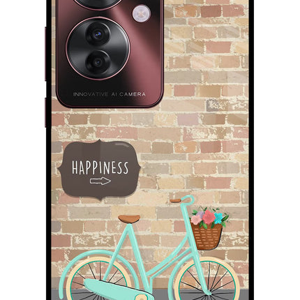 Happiness Artwork Oppo F25 Pro 5G Glass Case Back Cover by Casekaro