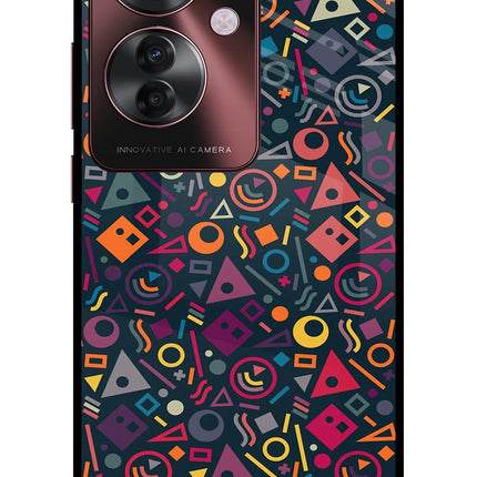 Geometric Abstract Oppo F25 Pro 5G Glass Case Back Cover by Casekaro