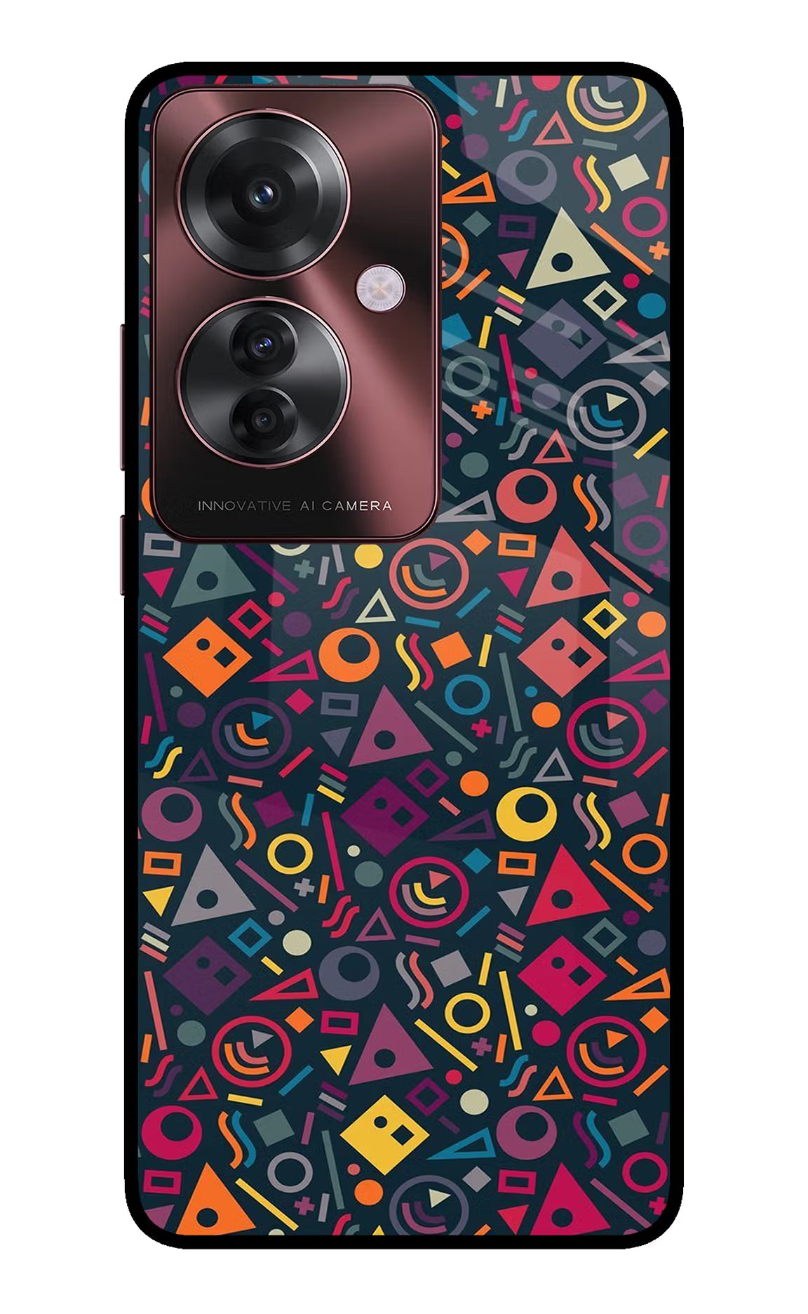 Geometric Abstract Oppo F25 Pro 5G Glass Case Back Cover by Casekaro