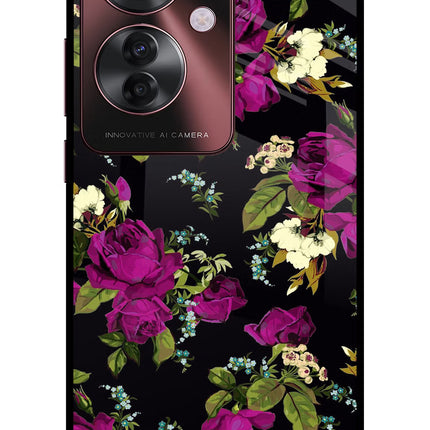 Flowers Oppo F25 Pro 5G Glass Case Back Cover by Casekaro