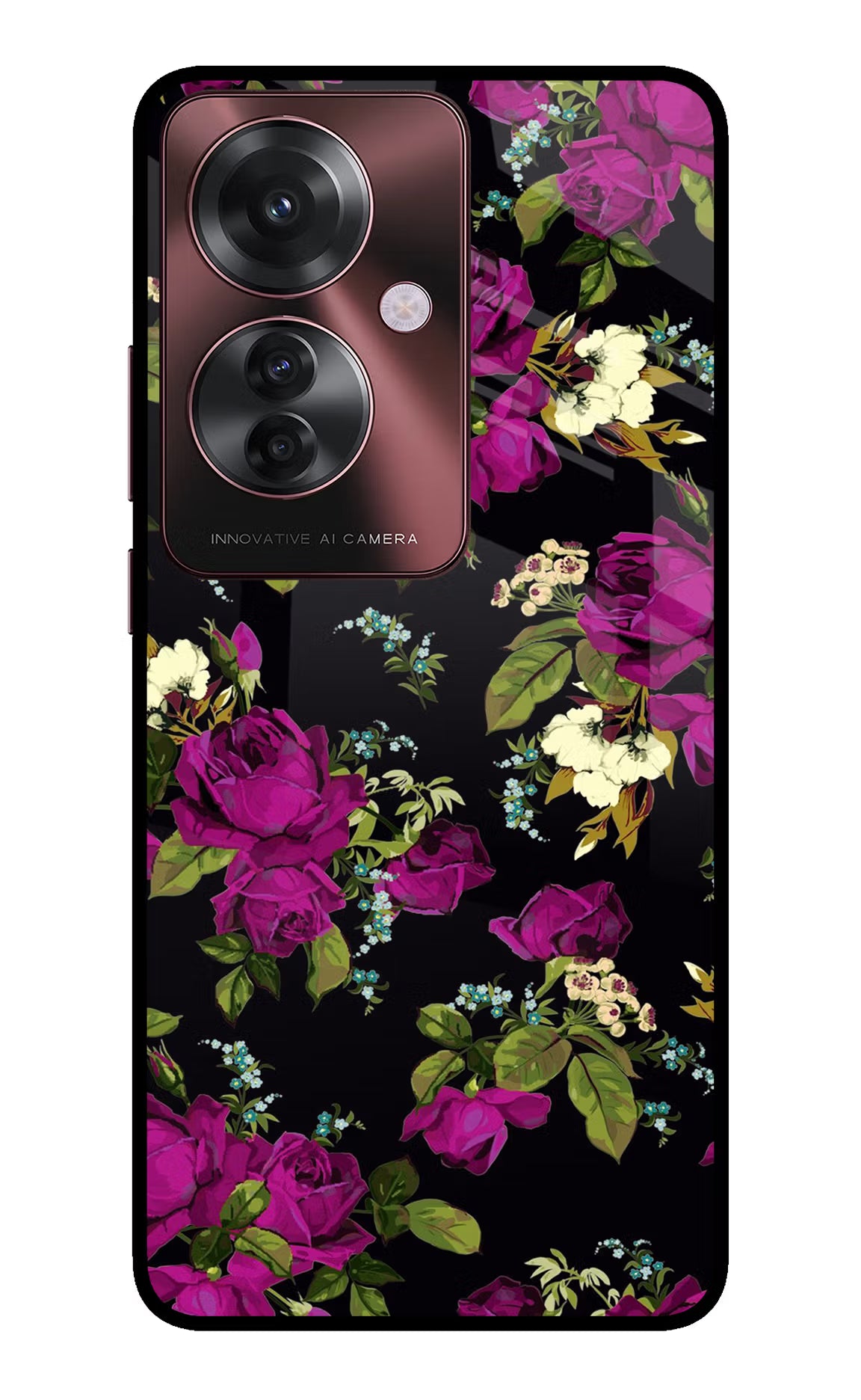 Flowers Oppo F25 Pro 5G Glass Case Back Cover by Casekaro