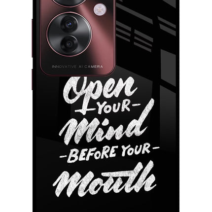 Open Your Mind Before Your Mouth Oppo F25 Pro 5G Glass Case