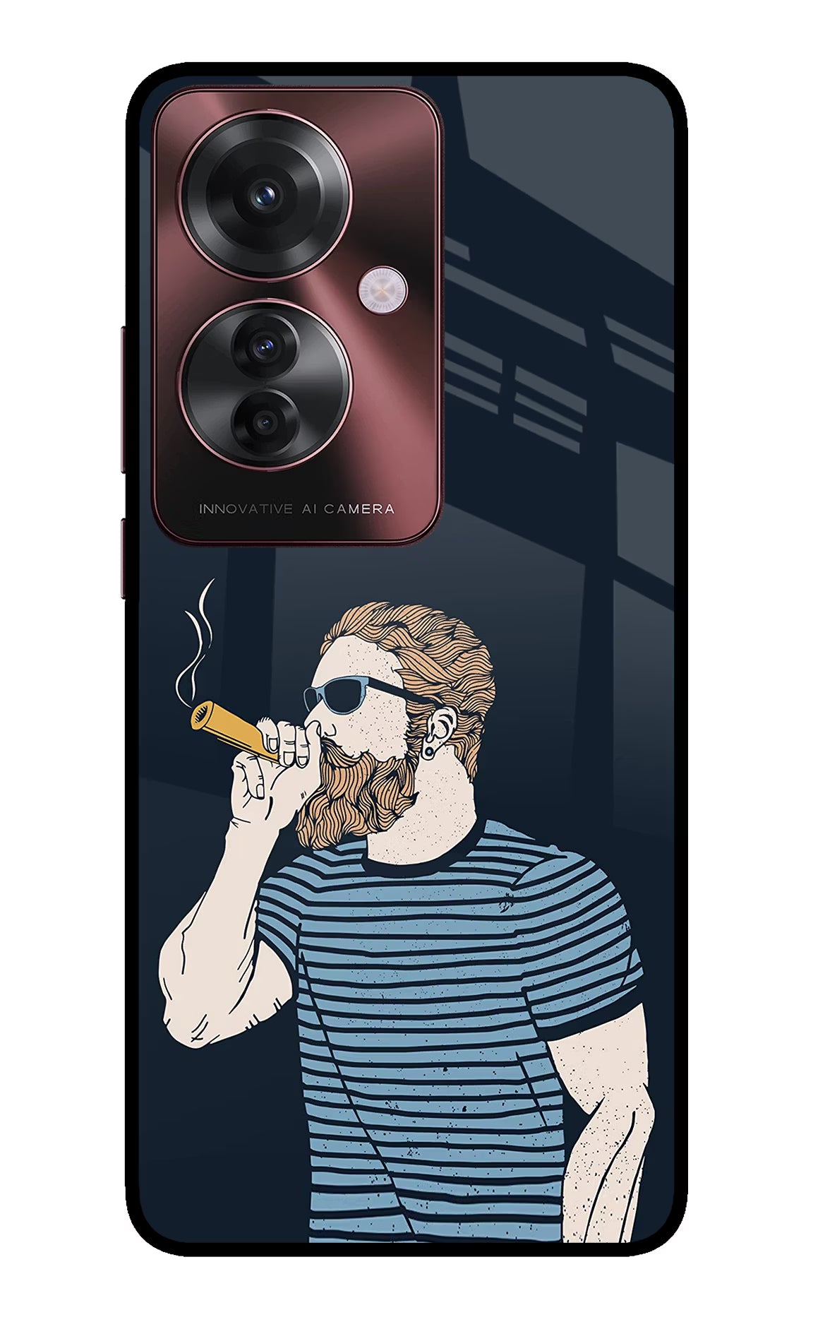 Smoking Oppo F25 Pro 5G Glass Case Back Cover by Casekaro