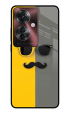 Sunglasses with Mustache Oppo F25 Pro 5G Glass Case