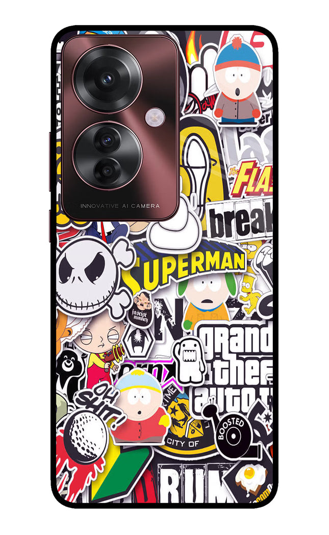 Sticker Bomb Oppo F25 Pro 5G Glass Case