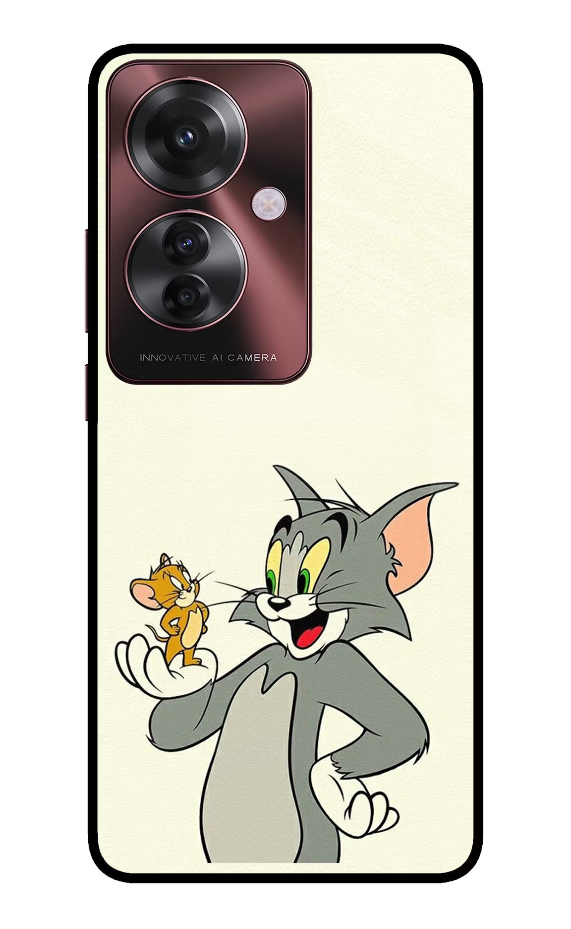 Tom & Jerry Oppo F25 Pro 5G Glass Case Back Cover by Casekaro