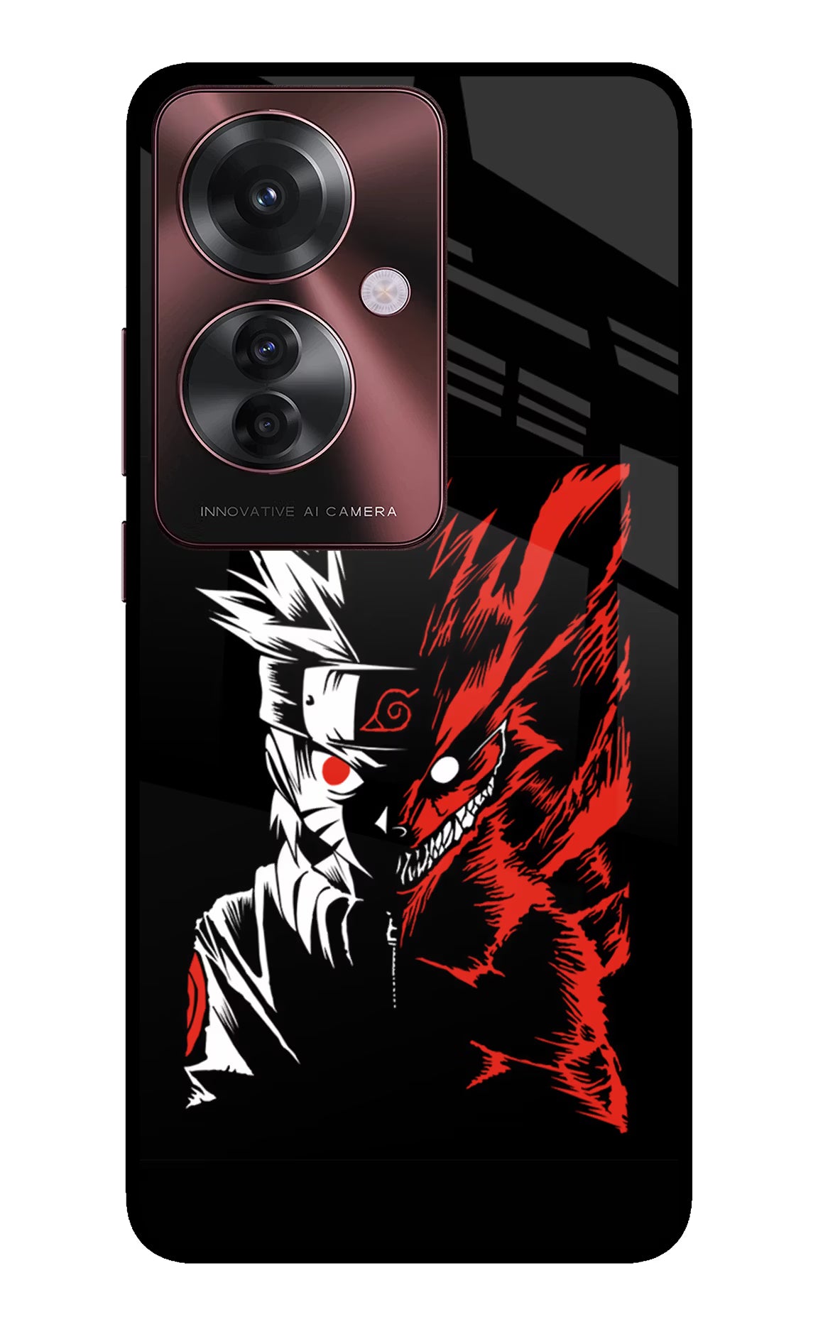 Naruto Two Face Oppo F25 Pro 5G Glass Case Back Cover by Casekaro