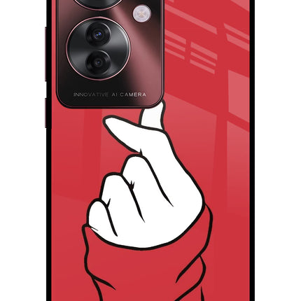 Korean Love Sign Oppo F25 Pro 5G Glass Case