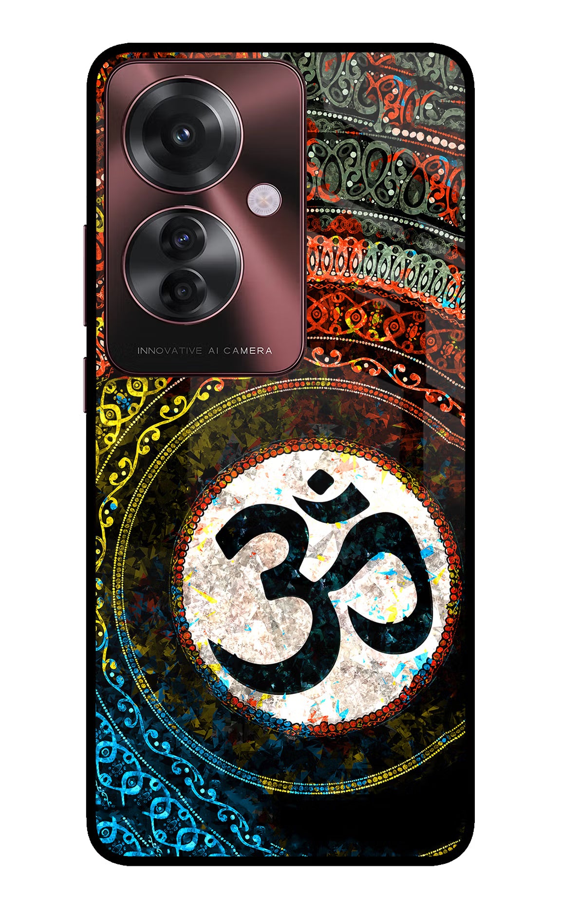 Om Cultural Oppo F25 Pro 5G Glass Case Back Cover by Casekaro