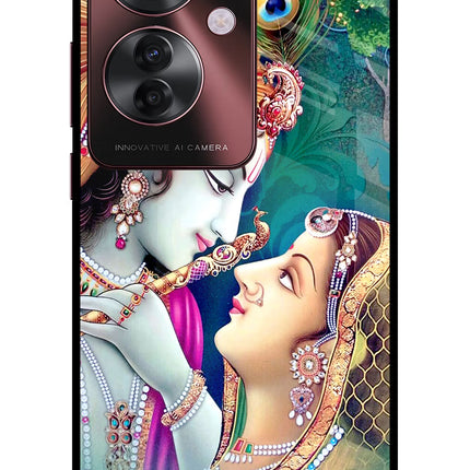Lord Radha Krishna Oppo F25 Pro 5G Glass Case Back Cover by Casekaro